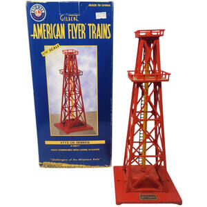 773 American Flyer Red Oil Derrick with Box Lionel Gilbert S 3/16 scale